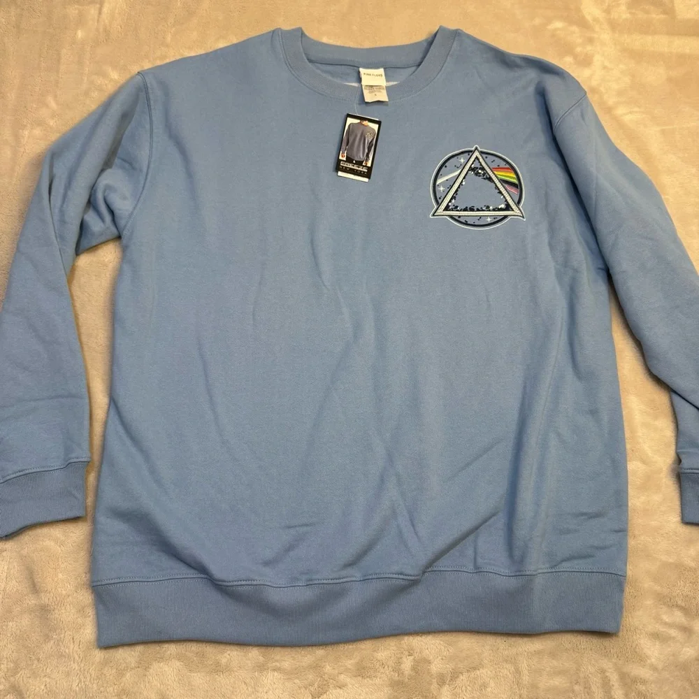 NWT Pink Floyd‎ Dark Side Moon Crewneck sweatshirt blue large